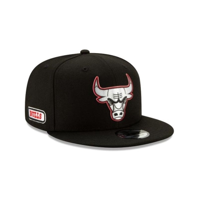 Black Chicago Bulls Hat - New Era NBA NBA Authentics Half Series 9FIFTY Snapback Caps USA5072193